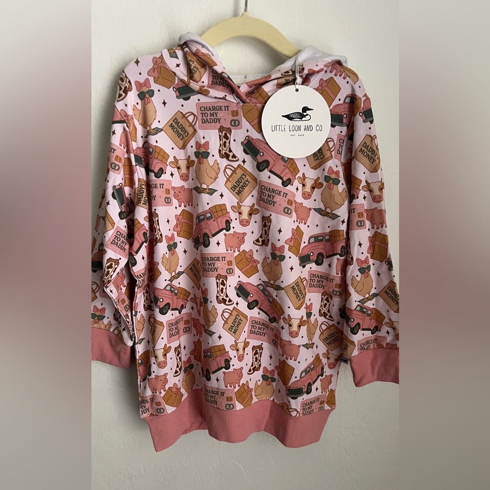 Little Loon & Co. Valentines Hoodie with Fun Print💕🤎💕🤎💕🤎